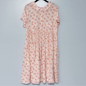 April Cornell Floral Collared A-Line Dress Size Small